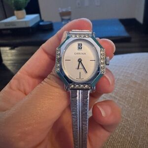 Vintage Carina Swiss Made Quartz Watch – Octagon Face & Rhinestones